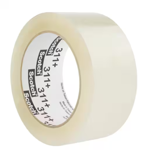 3M 311+ Scotch Box Sealing Tape, Transparent, 48mm x 66m (sold in boxes of 36 rolls)