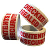 PP2 Contents Checked & Security Sealed Pre Printed Packaging Tape 48mm x 66m