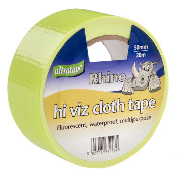 Rhino Brand Fluorescent Hi Viz Cloth Tape 50mm x 20m