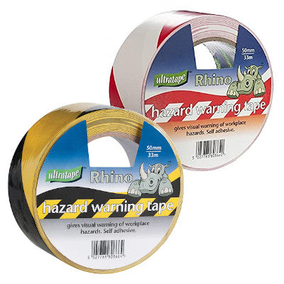 Rhino Hazard Warning Tape 50mm x 33m